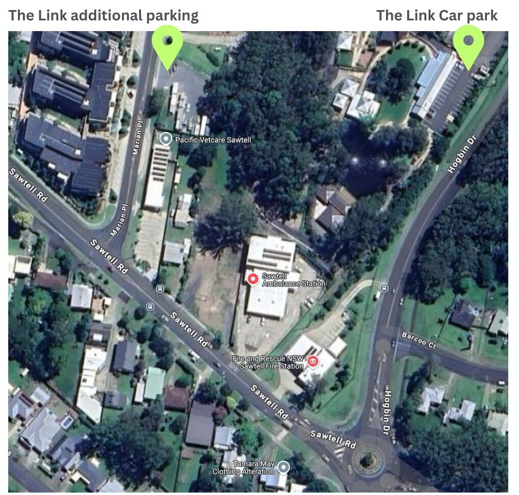 map of the link parking areas